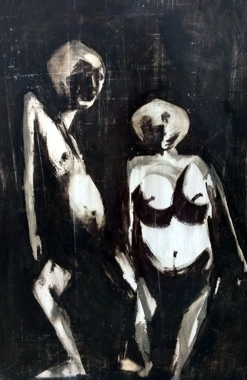 Dos en una- 67x50cm - Óleo Tabla - 1998